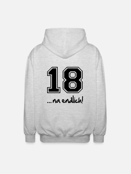 18,na endlich - Unisex Hooded Jacket - light heather grey