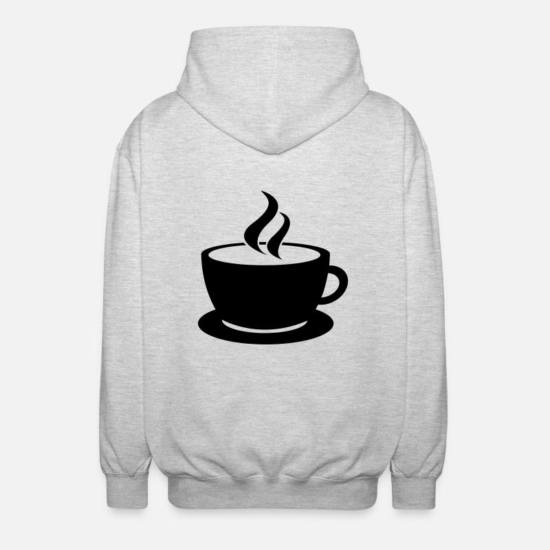 coffee cup tea cafe - Unisex Hooded Jacket - light heather grey