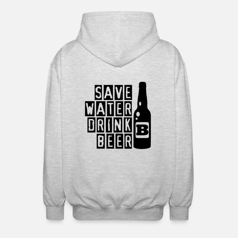 Save Water Drink Beer - Unisex Hooded Jacket - light heather grey