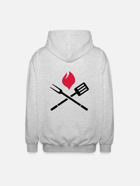 BBQ barbecue - Unisex Hooded Jacket - light heather grey
