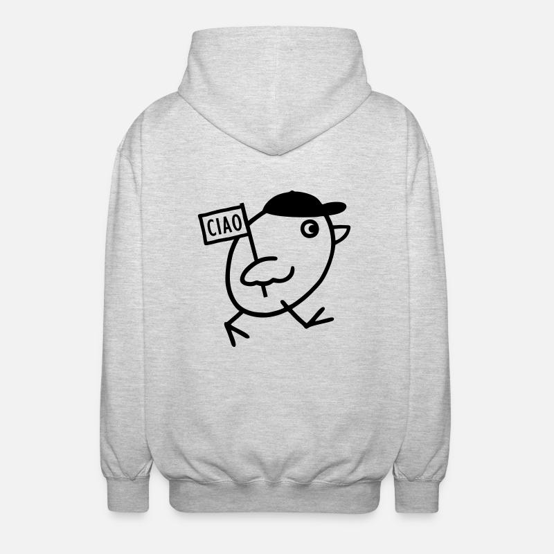 Vogel - Ciao - Unisex Kapuzenjacke - Hellgrau meliert