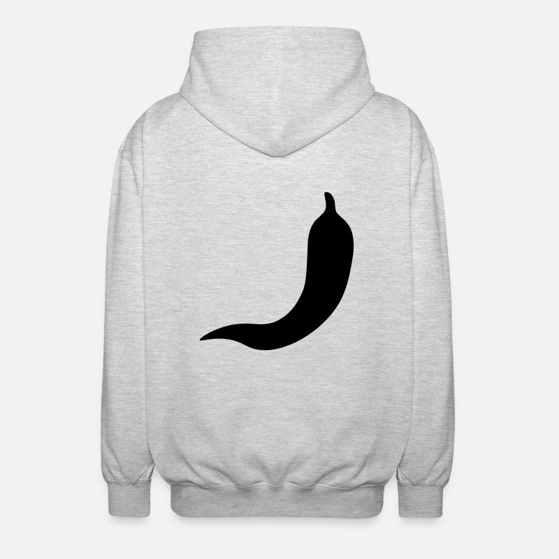Chilli vector outline - Unisex Hooded Jacket - light heather grey