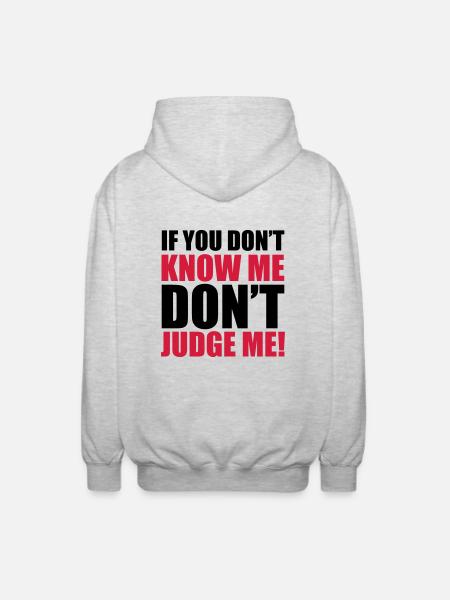 Don't Judge Me - Unisex Hooded Jacket - light heather grey