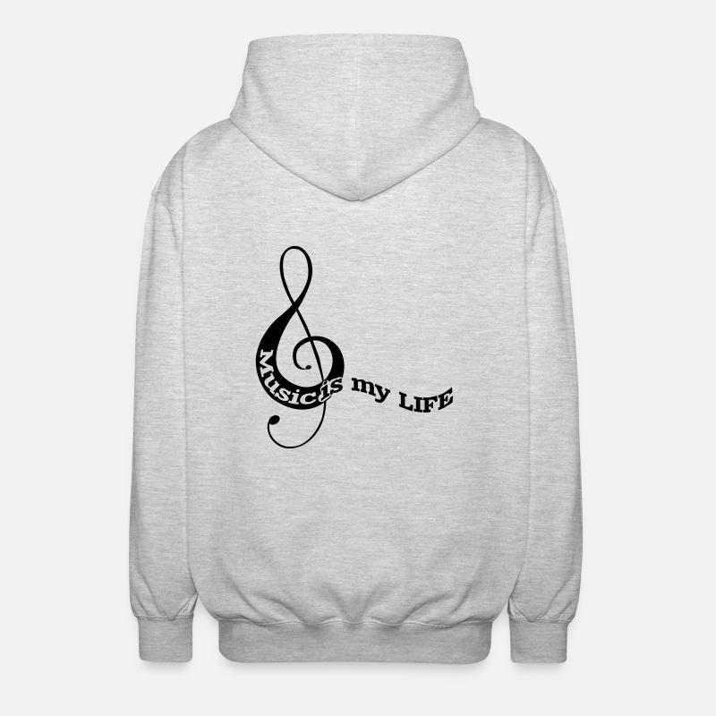 musiknote03 - Veste à capuche unisexe - gris clair chiné