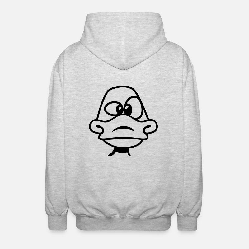 Duck goofy stupid - Unisex Hooded Jacket - light heather grey