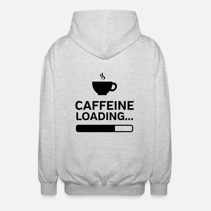Caffeine Loading... - Unisex Hooded Jacket - light heather grey