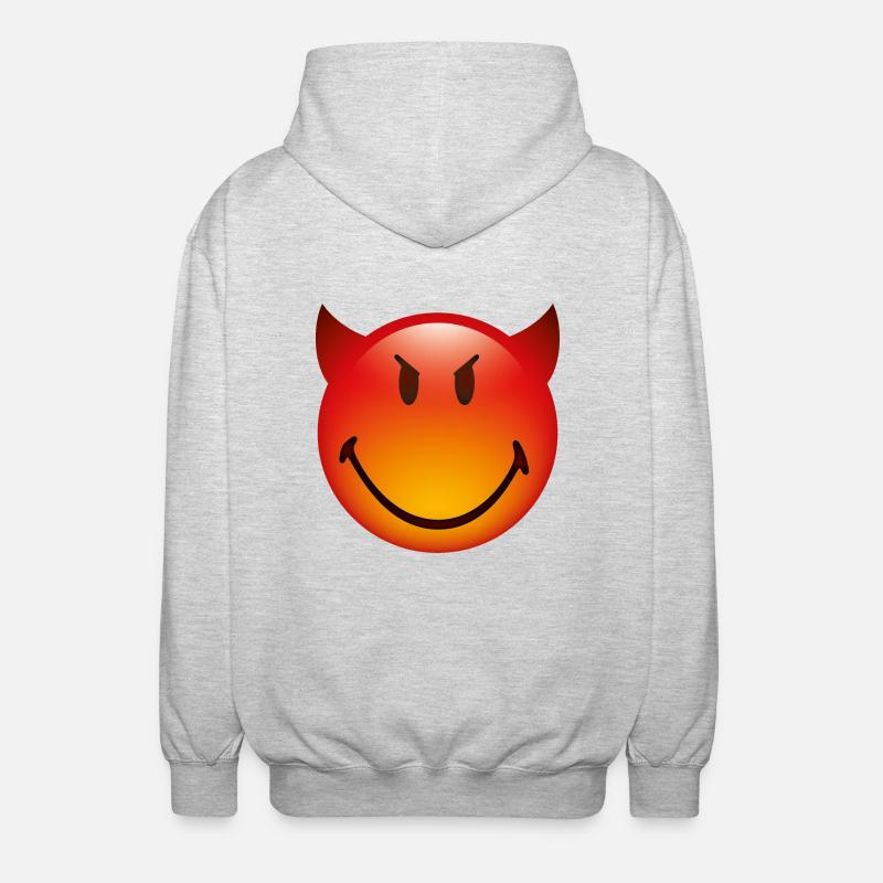 Smiley Glossy Devil - Unisex Hooded Jacket - light heather grey