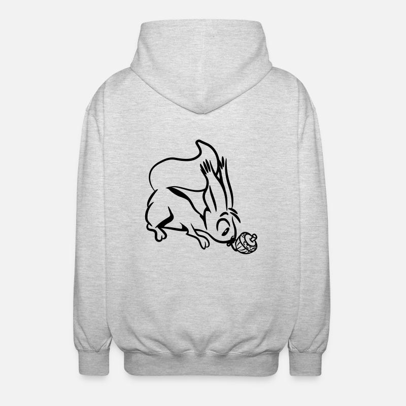 Squirrel cute witty - Unisex Hooded Jacket - light heather grey