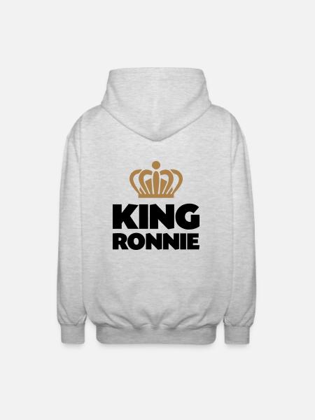 King ronnie name thing crown - Unisex Hooded Jacket - light heather grey