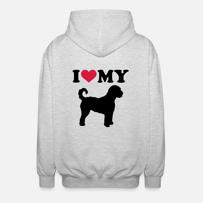 Labradoodle - Veste à capuche unisexe - gris clair chiné