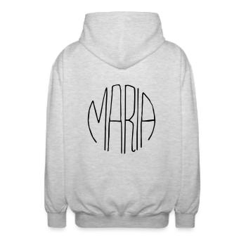 Maria gift - Unisex Hooded Jacket - light heather grey - Back - AI Model Male 185 light (185cm)