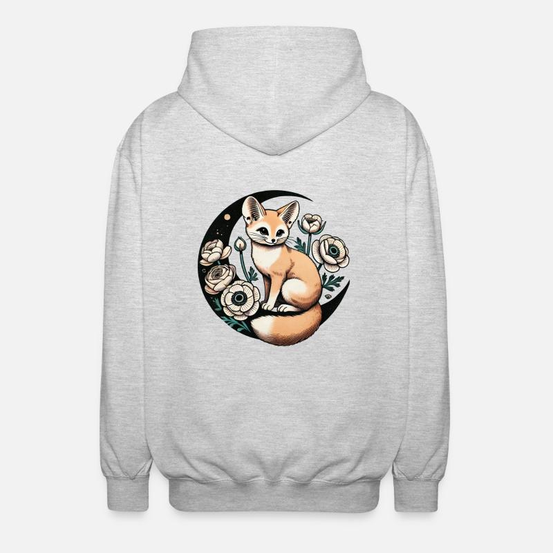 Fennek - Unisex Kapuzenjacke - Hellgrau meliert