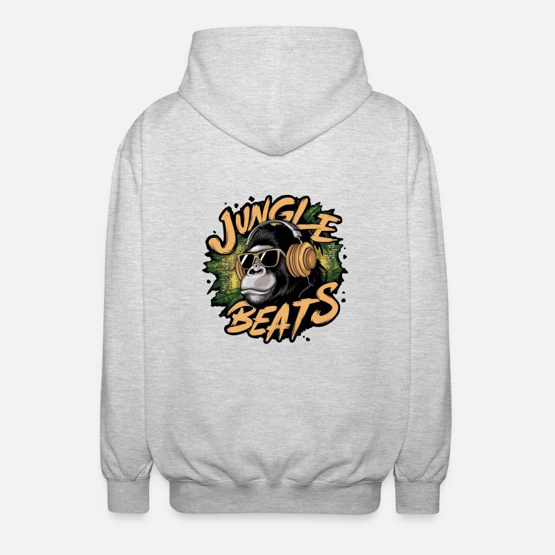 jungle gorille musique - Veste à capuche unisexe - gris clair chiné