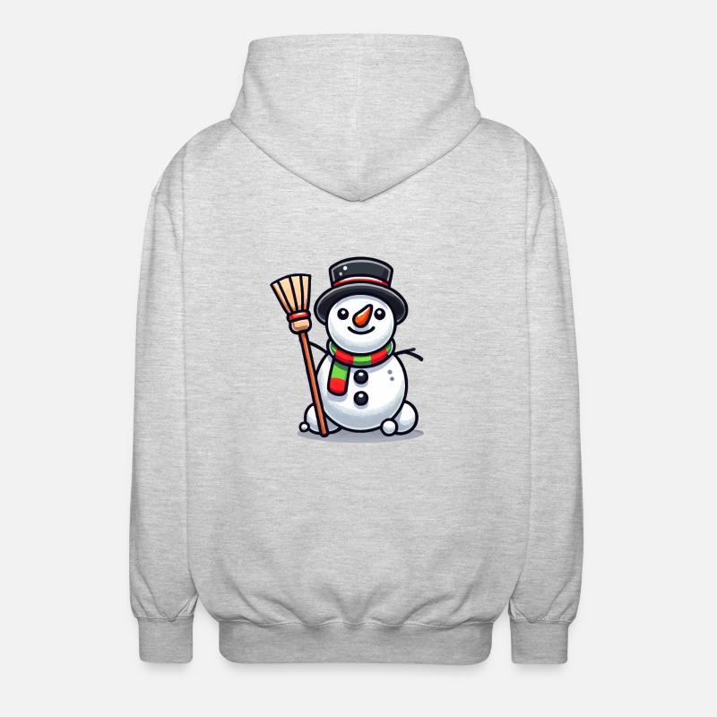 Schneemann Comic - Unisex Kapuzenjacke - Hellgrau meliert