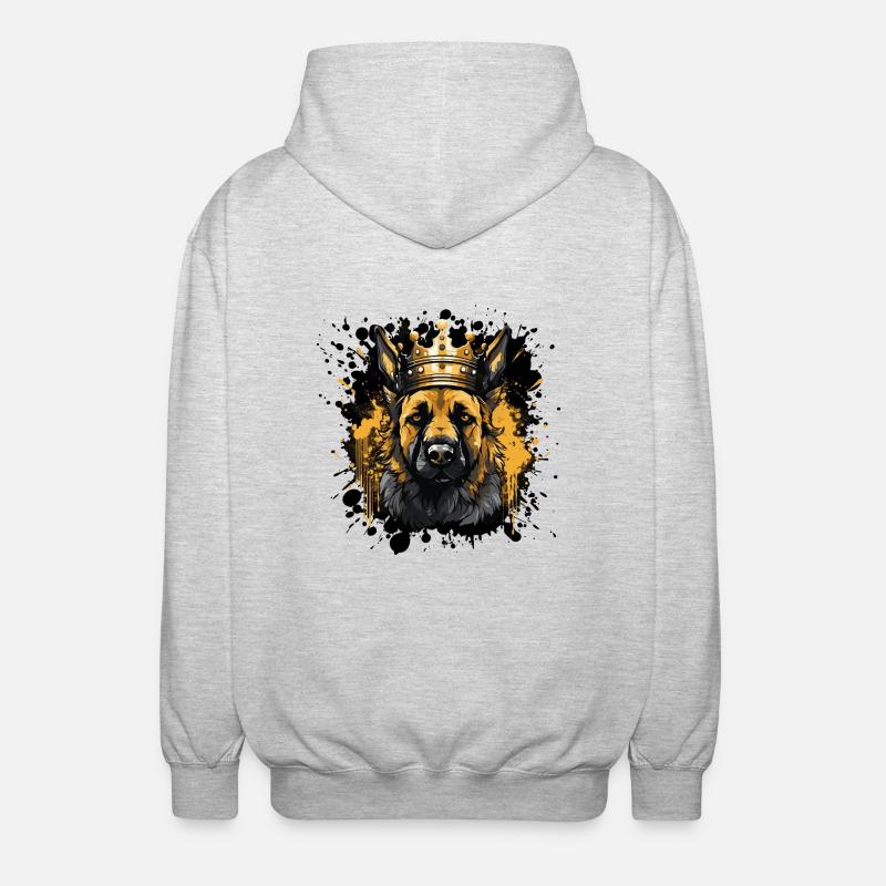 Bande dessinée d’animaux de chien - Veste à capuche unisexe - gris clair chiné