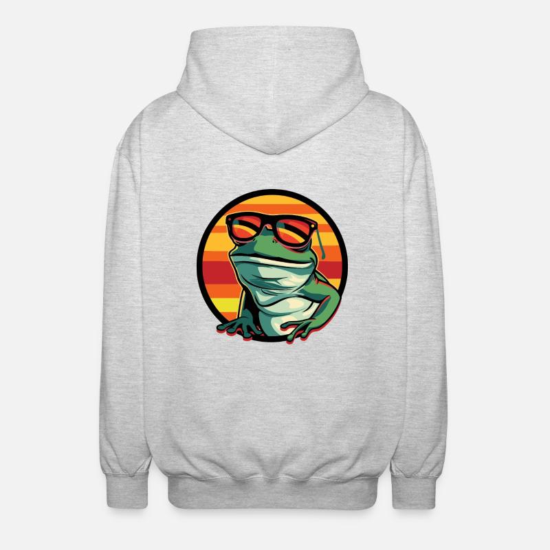 Grenouille Bande dessinée cool - Veste à capuche unisexe - gris clair chiné