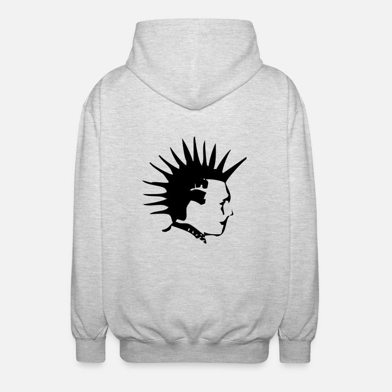 Punk - Unisex Kapuzenjacke - Hellgrau meliert