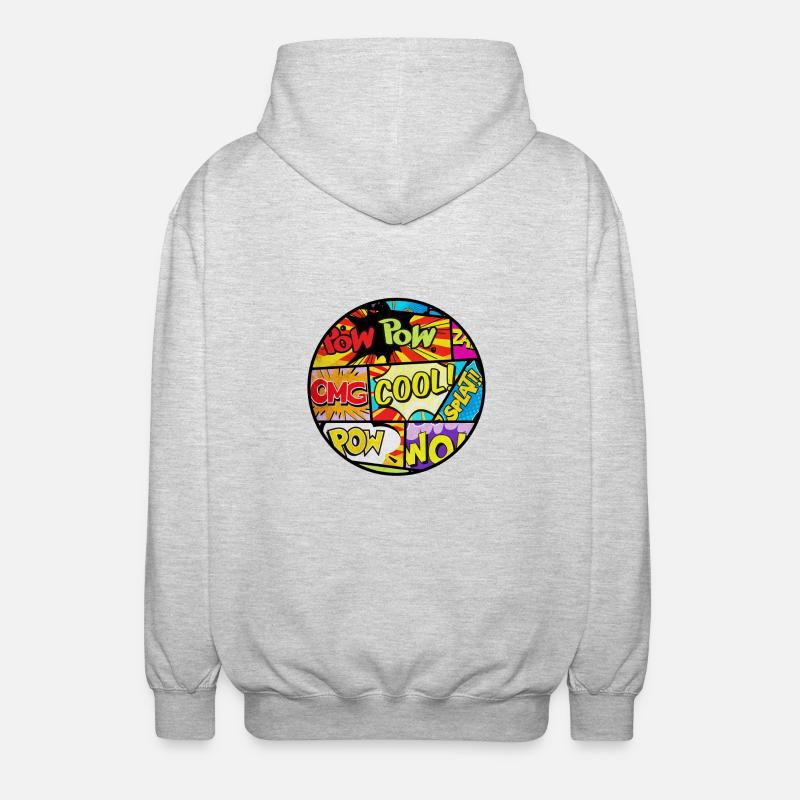 Comic-Stil - Unisex Kapuzenjacke - Hellgrau meliert