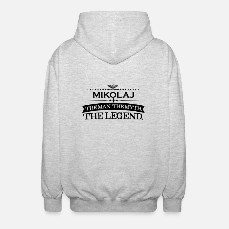 Mann mythos legende geschenk Mikolaj - Veste à capuche unisexe - gris clair chiné