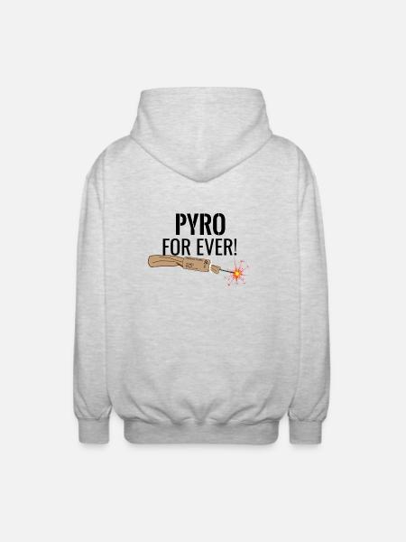Pyro For Ever Black - Unisex Hooded Jacket - light heather grey