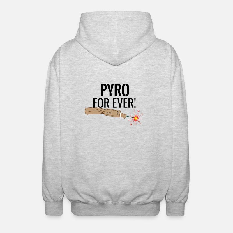 Pyro For Ever Black - Unisex Hooded Jacket - light heather grey
