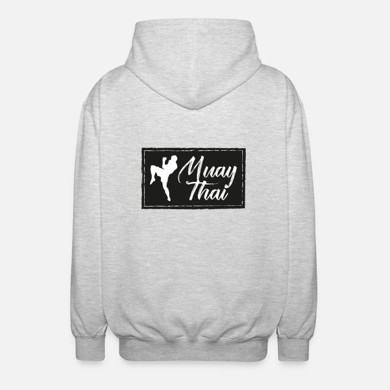 Muay Thai Patch - Veste à capuche unisexe - gris clair chiné