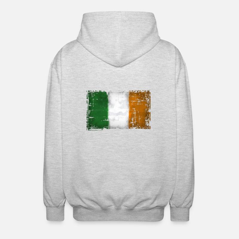 Irlande - Irlande - Veste à capuche unisexe - gris clair chiné