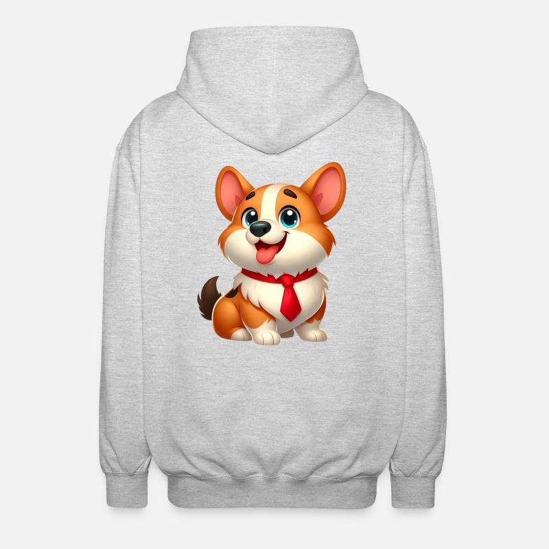 Corgi 17 - Unisex Kapuzenjacke - Hellgrau meliert