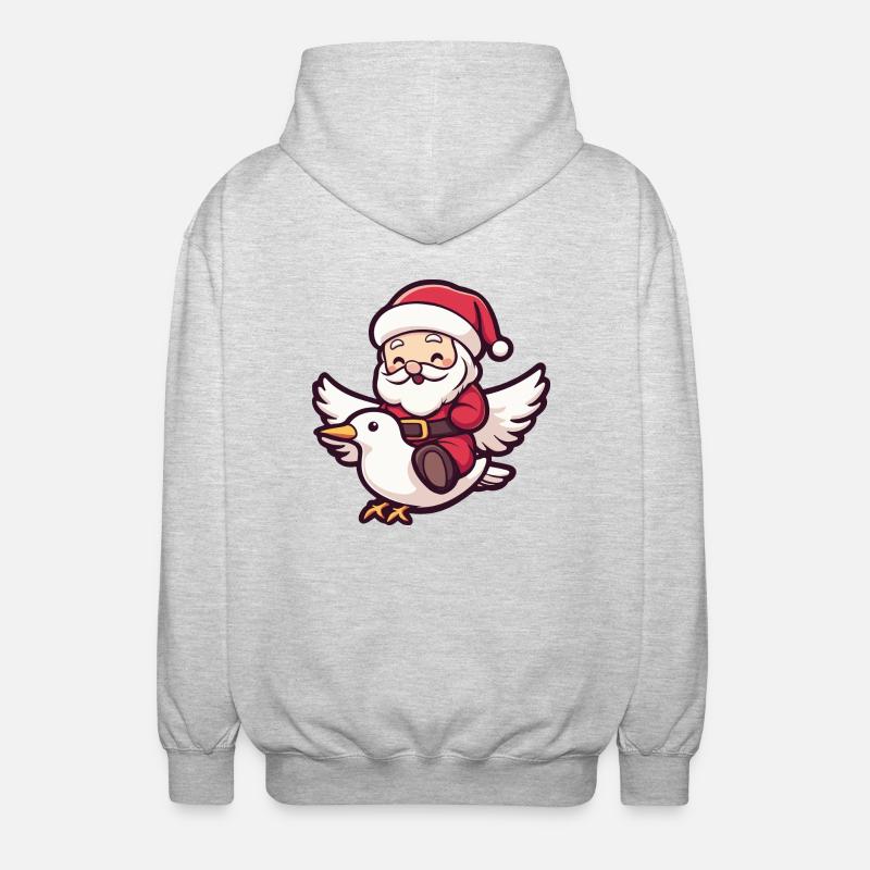 Colombe Oiseau Père Noël - Veste à capuche unisexe - gris clair chiné