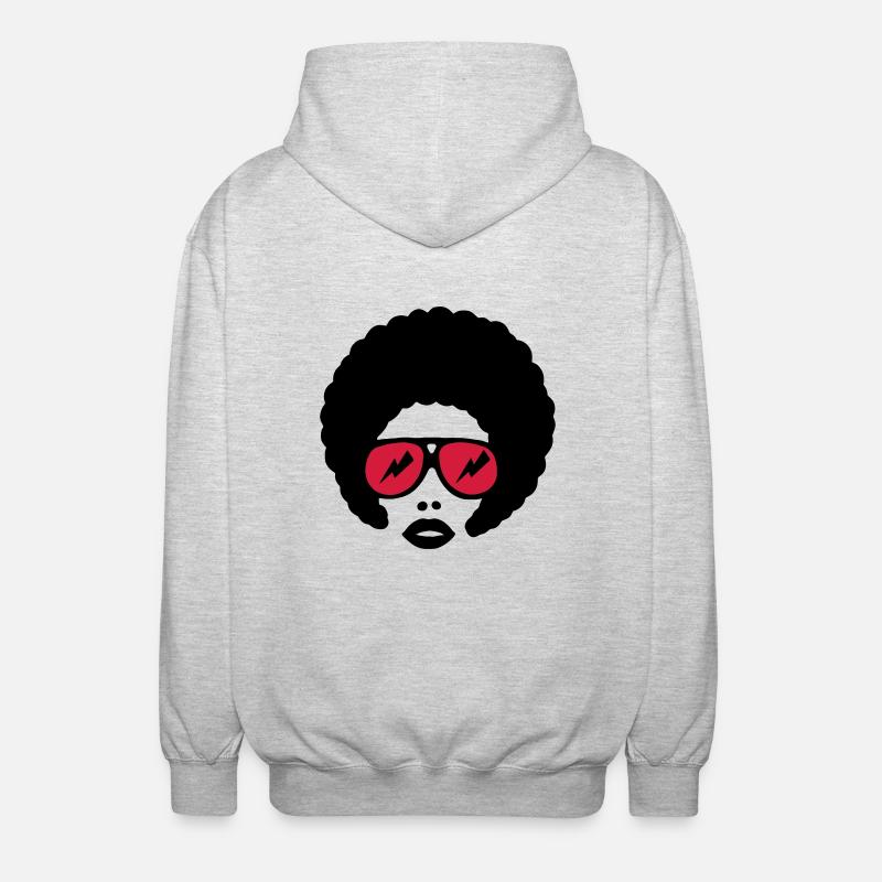 afro girl 2farbig - Veste à capuche unisexe - gris clair chiné