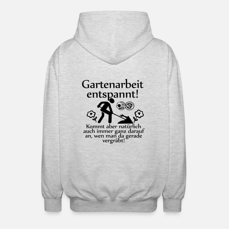 Gartenarbeit entspannt ... - Unisex Kapuzenjacke - Hellgrau meliert