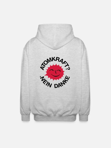 Nuclear power? No thank you! Logo smiling sun - Unisex Hooded Jacket - light heather grey