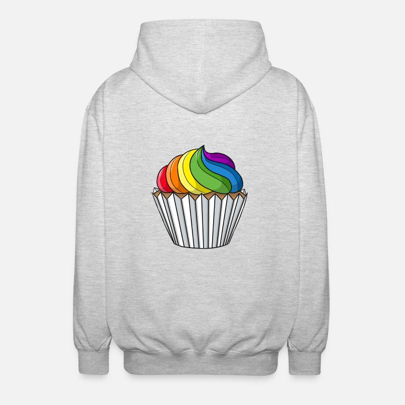 Gay Pride Cupcake - Unisex Kapuzenjacke - Hellgrau meliert