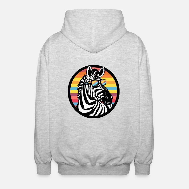 Zebra Comic Cool - Unisex Kapuzenjacke - Hellgrau meliert
