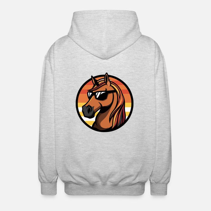 Cheval Bande dessinée cool - Veste à capuche unisexe - gris clair chiné