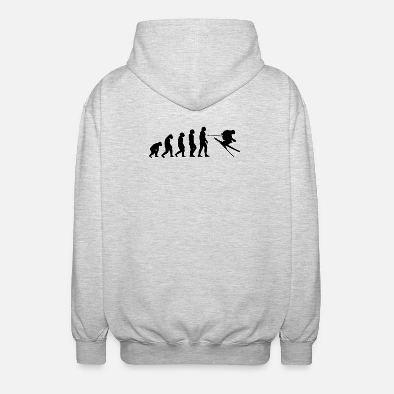 Ski Evolution Tshirt - Unisex Hooded Jacket - light heather grey
