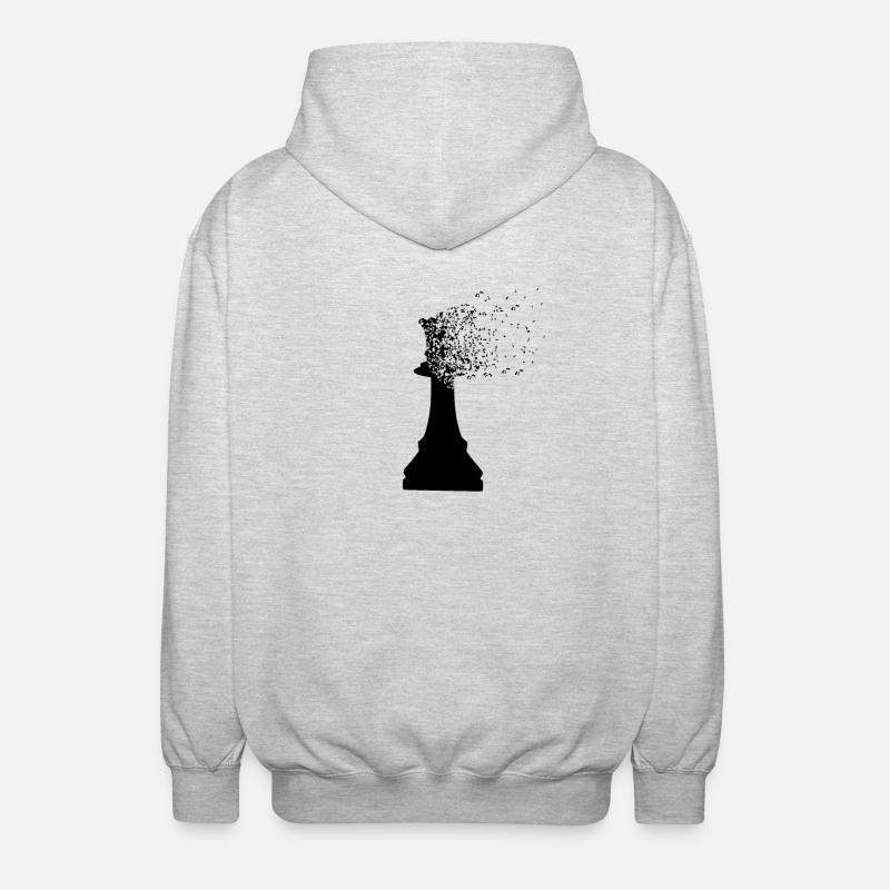 Chess queen king dispersion - Unisex Kapuzenjacke - Hellgrau meliert