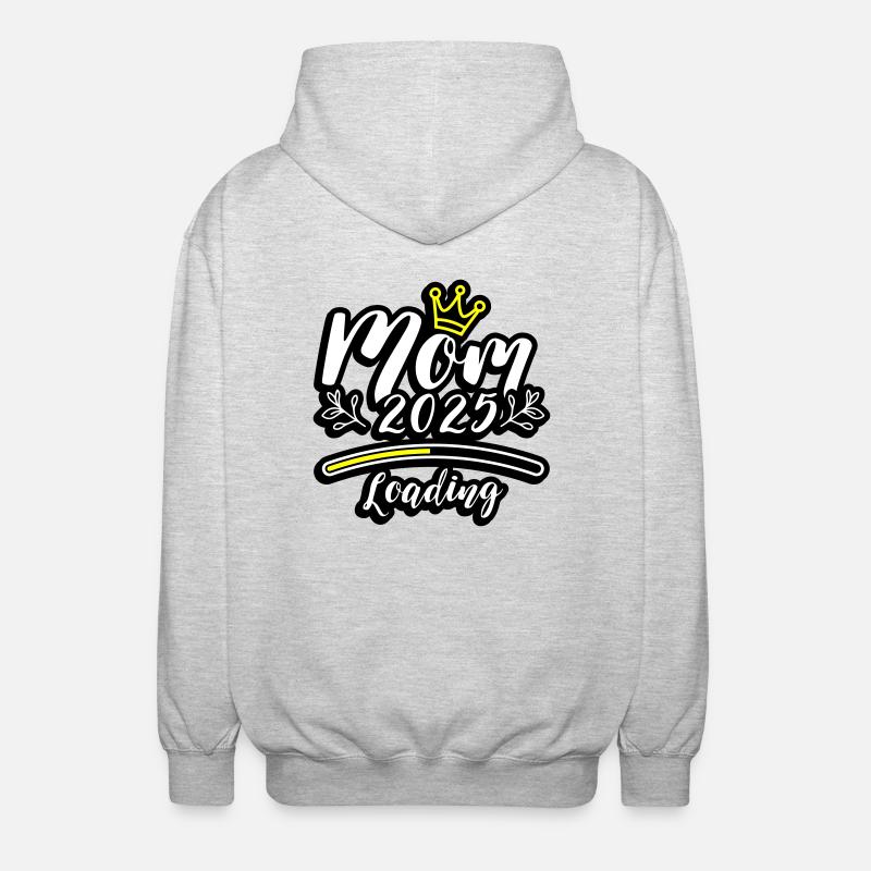 Mama 2025 Loading Mom - Unisex Kapuzenjacke - Hellgrau meliert