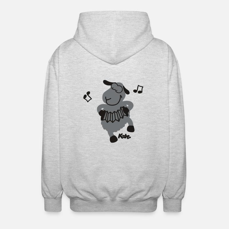 Schaf (2c) - Unisex Kapuzenjacke - Hellgrau meliert