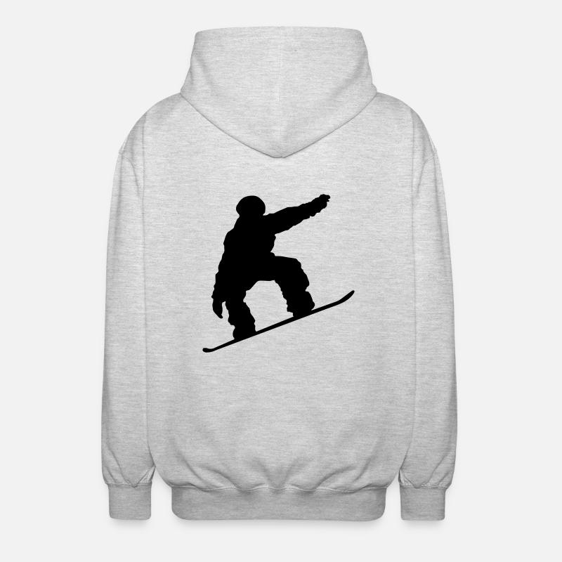 Snowboarder, Snowboarding - Unisex Kapuzenjacke - Hellgrau meliert