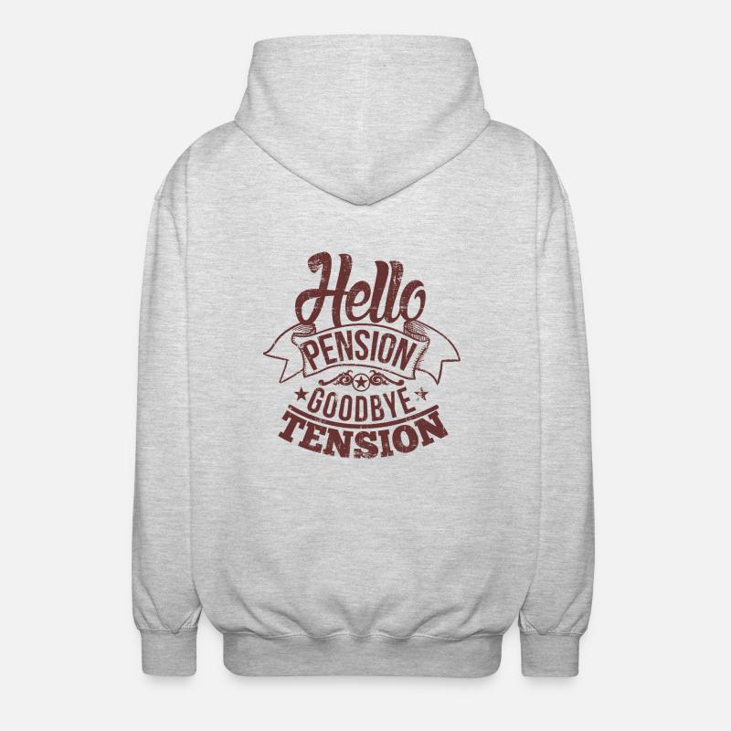 Hello Pension goodbye tension - Veste à capuche unisexe - gris clair chiné