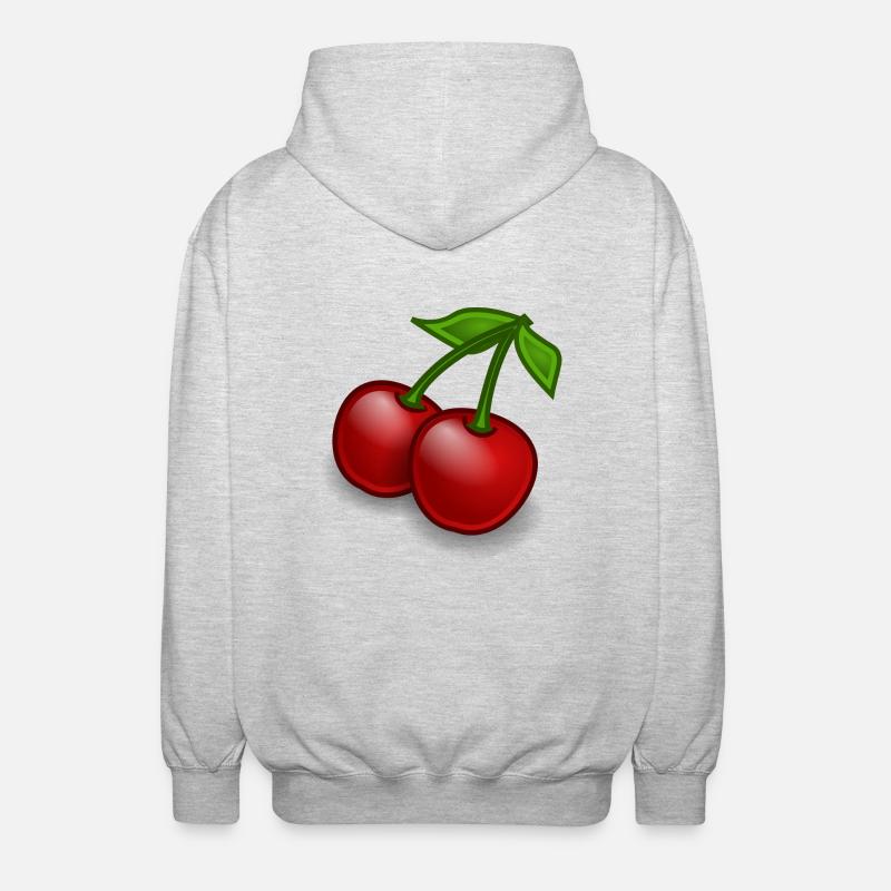 Kirsche Geschenk - Unisex Kapuzenjacke - Hellgrau meliert