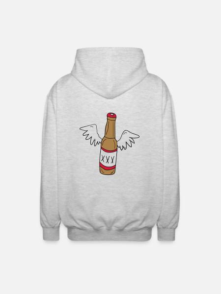 Engels Bier - Unisex Kapuzenjacke - Hellgrau meliert
