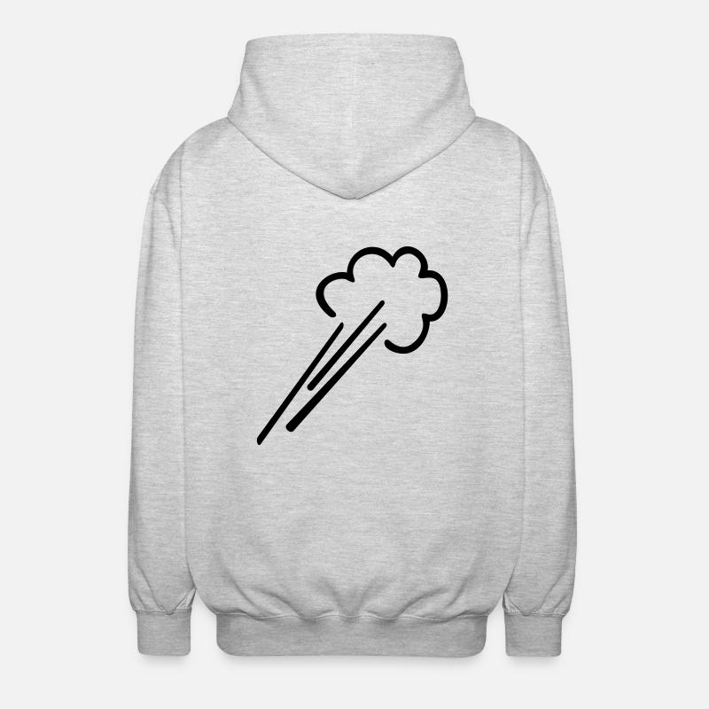 Débit d'air / vent (1c) - Veste à capuche unisexe - gris clair chiné