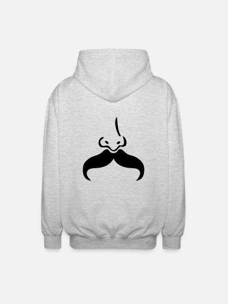 mustache mustache nose nose5 - Unisex Hooded Jacket - light heather grey