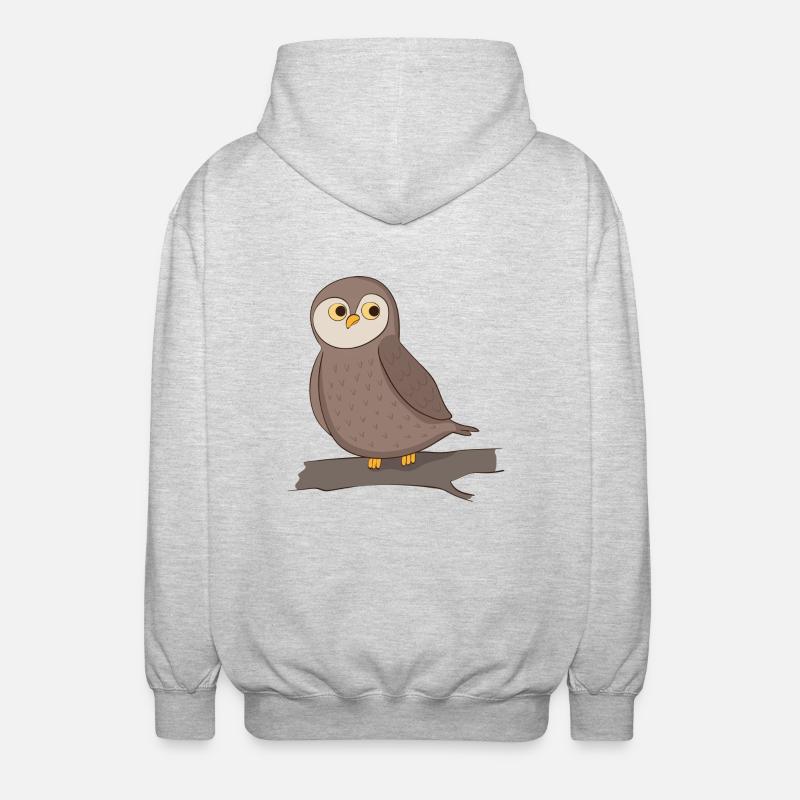 Eule - Unisex Kapuzenjacke - Hellgrau meliert