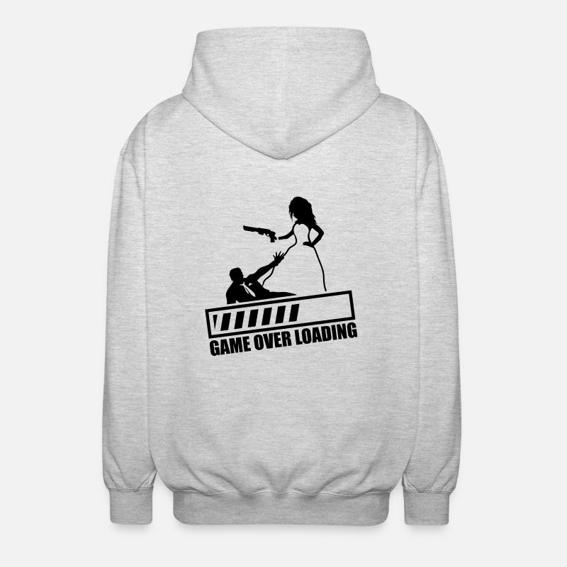 game_over_loading_fa1 - Unisex Hooded Jacket - light heather grey