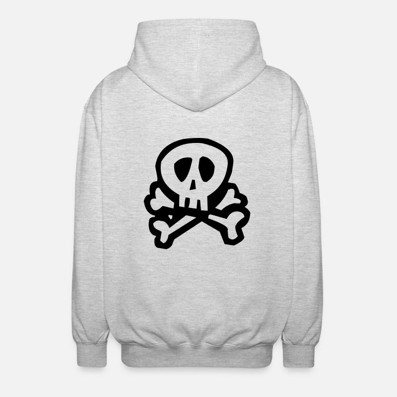 Comic Pirate Skull - Unisex Kapuzenjacke - Hellgrau meliert