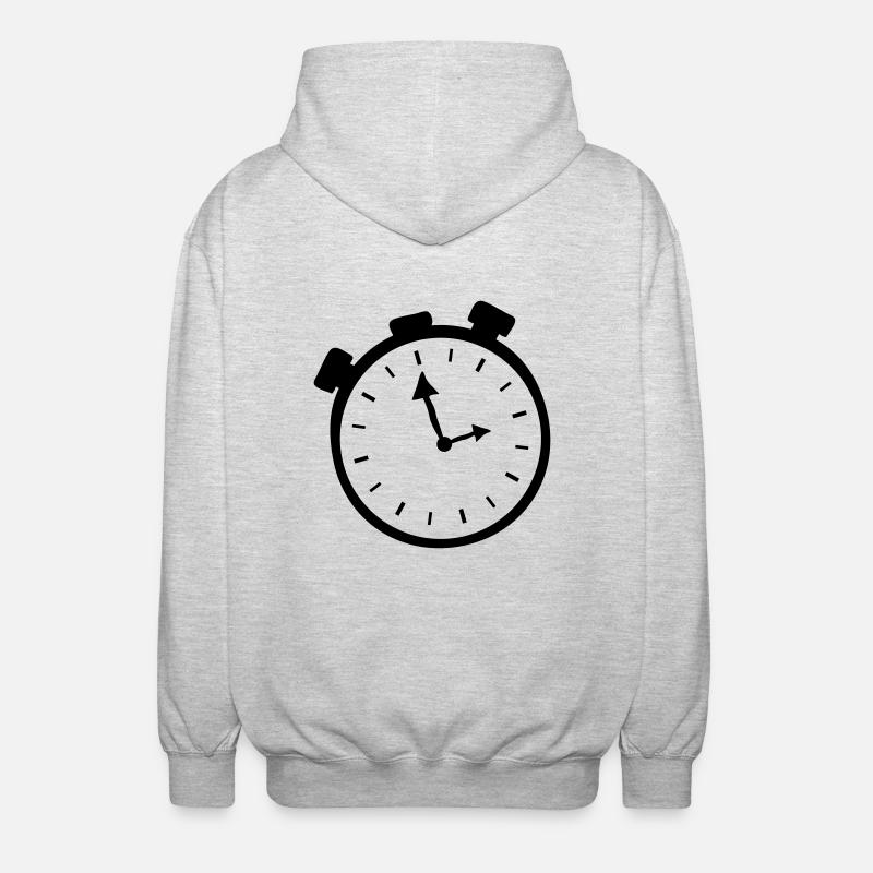 uhr - Unisex Kapuzenjacke - Hellgrau meliert