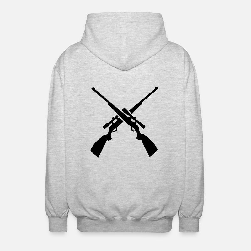 gewehre - Unisex Kapuzenjacke - Hellgrau meliert